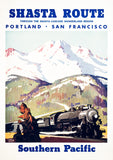 Shasta Route Vintage Travel Poster