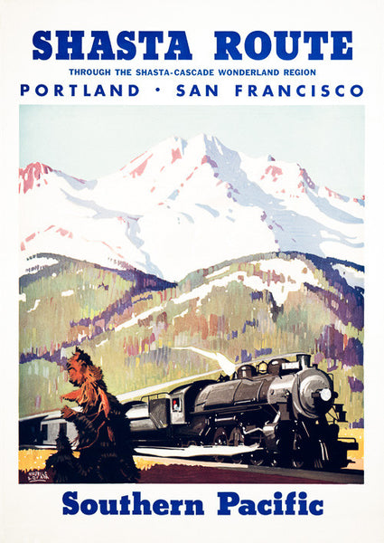 Shasta Route Vintage Travel Poster
