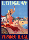 Uruguay Veraneo Ideal Vintage Travel Poster