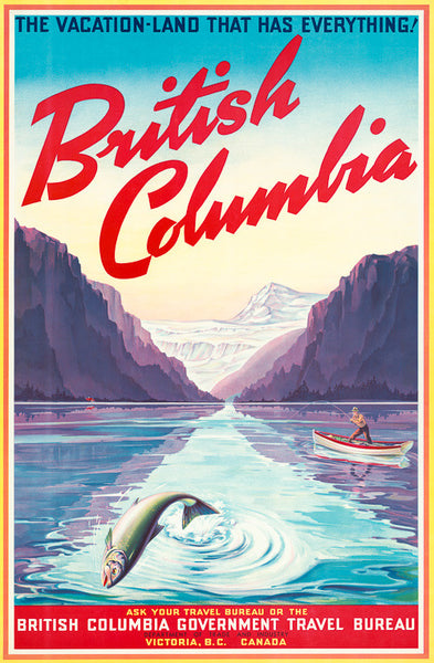 British Columbia Vintage Travel Poster – Vintagraph Art