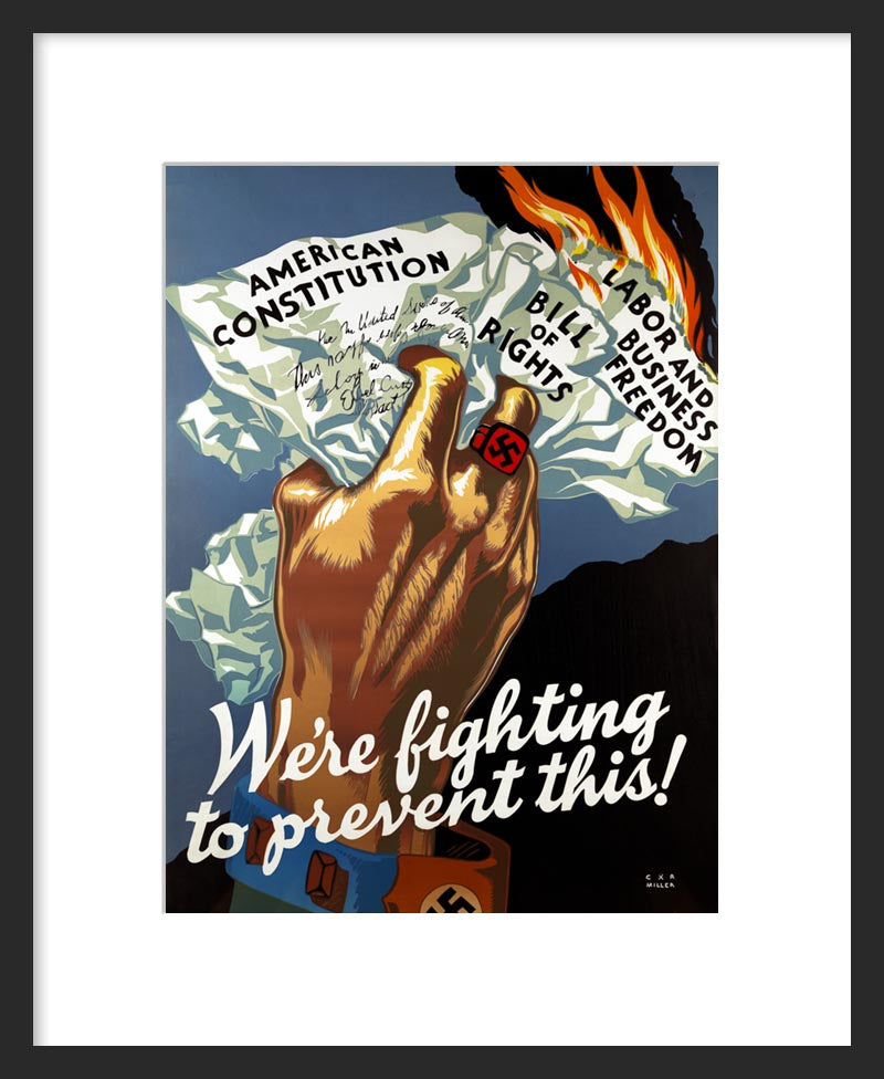 We're Fighting to Prevent This WWII framed poster