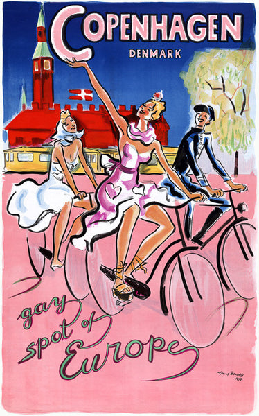 Copenhagen: Gay Spot of Europe Vintage Travel Poster