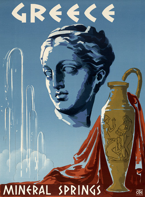 Greece Mineral Springs Vintage Travel Poster – Vintagraph Art