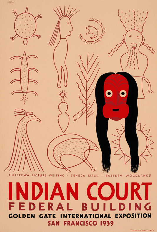 Indian Court Chippewa Picture Writing and Seneca Mask poster