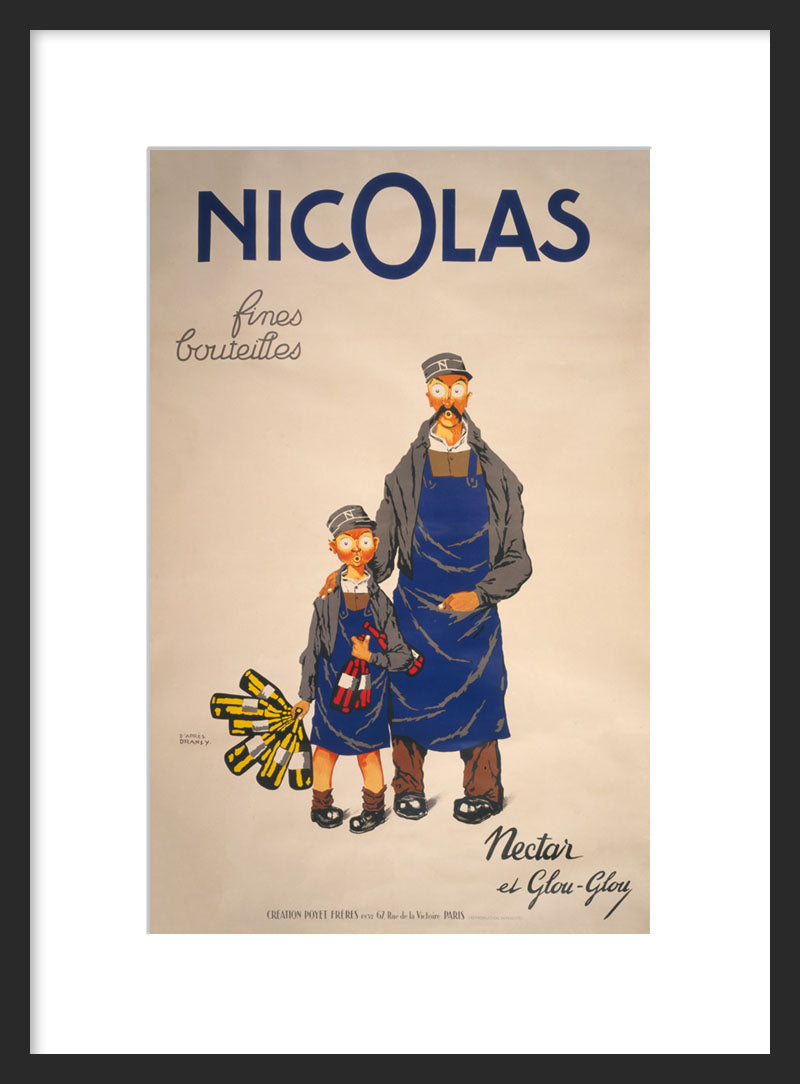 Nicolas: Nectar and Glou-Glou framed poster