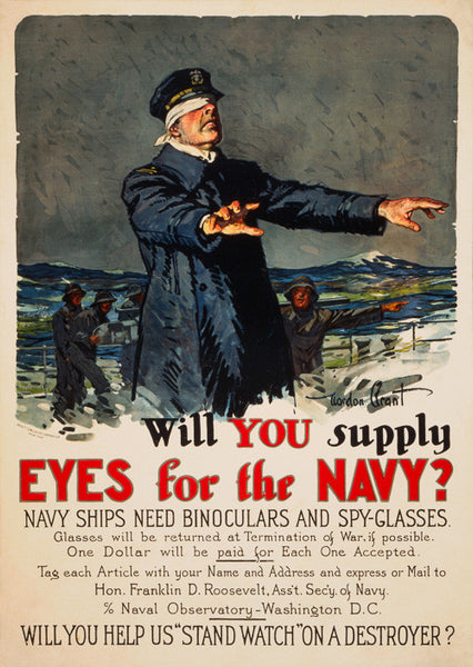 Will You Supply Eyes for the Navy? WWI poster.