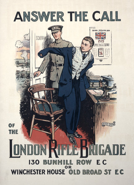 Answer the call of the London Rifle Brigade WWI poster