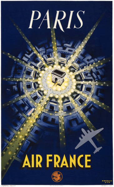 Vintage Paris Travel Poster: Air France