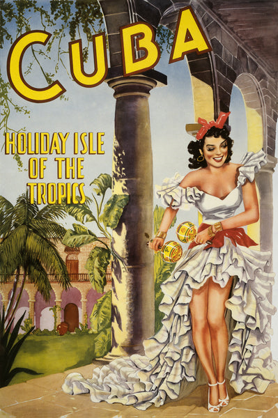 Cuba, Holiday Isle of the Tropics vintage travel poster