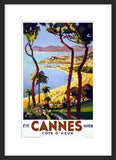 Cannes travel poster framed