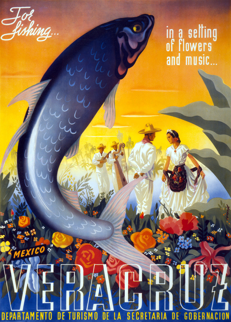 バンギラス　ポスター Veracruz Mexico Vintage Travel Poster – Vintagraph Art