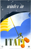 Winter in Italy Vintage Travel Poster