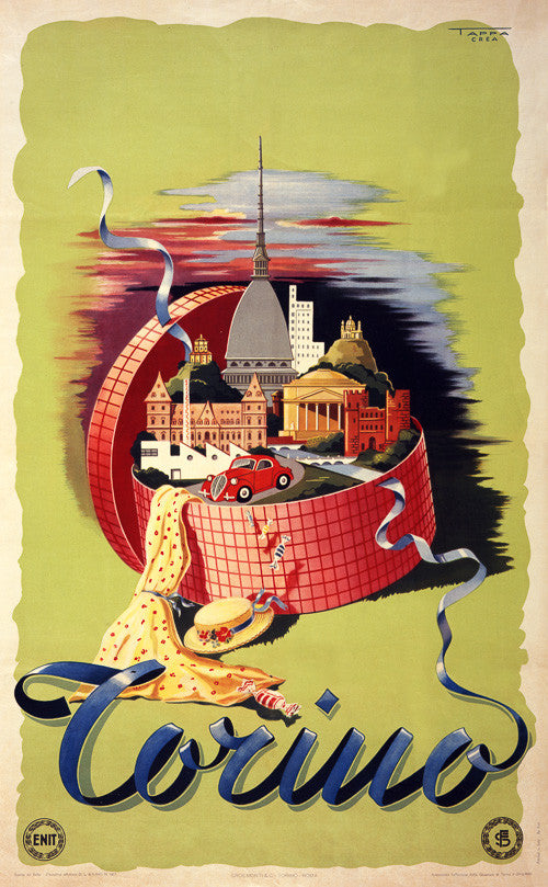 Torino, Italy Vintage Travel Poster