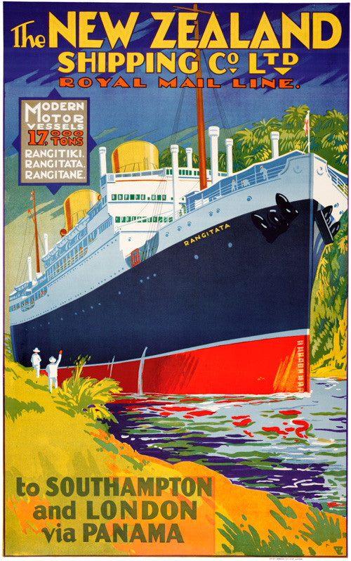 New Zealand Shipping Company Vintage Travel Poster – Vintagraph Art