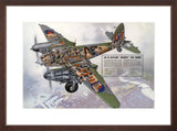 De Havilland "Mosquito" Light Bomber brown framed print