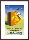 Travel to Ireland the Easy Way Poster brown frame
