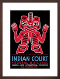 Indian Court: Haida Blanket Design poster brown frame