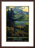 Adirondack Mountains: Lake Placid poster framed brown