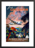 Fly to the Caribbean by Clipper poster black frame