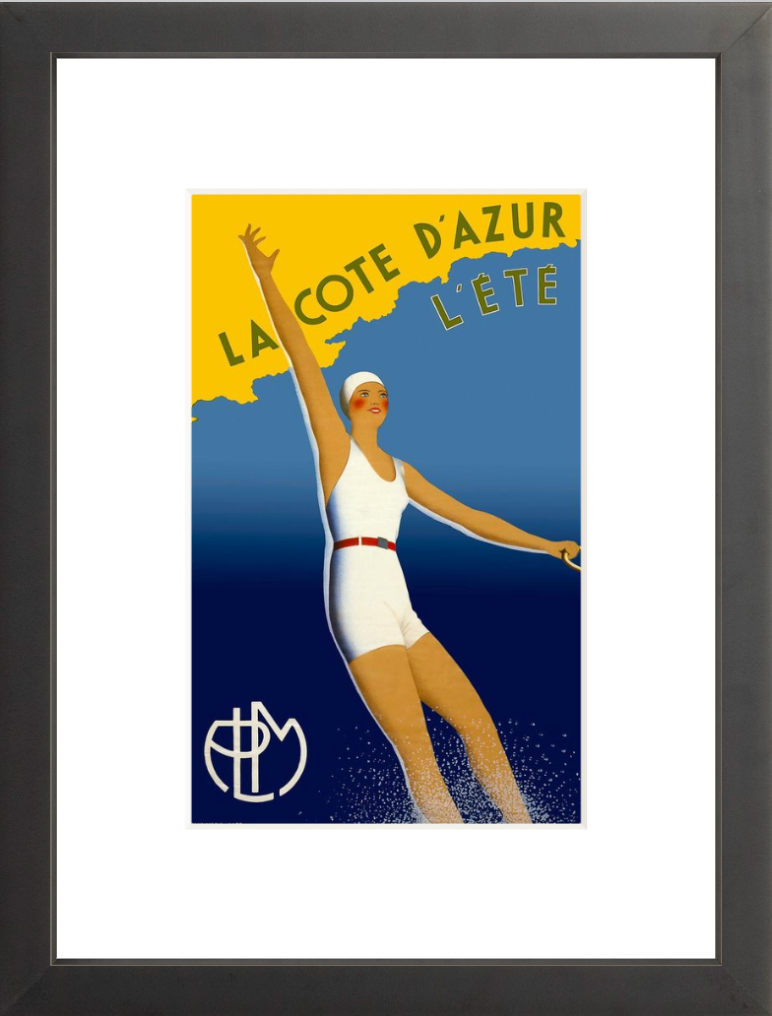 La Côte d'Azur - French Riviera framed poster