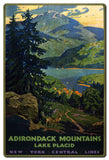 Adirondack Mountains: Lake Placid poster metal sign