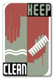 Keep Clean WPA Poster metal sign