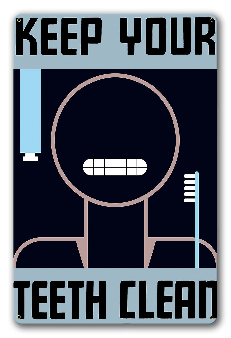 Keep Your Teeth Clean poster Aluminum