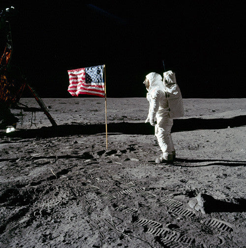 Buzz Aldrin Salutes Flag