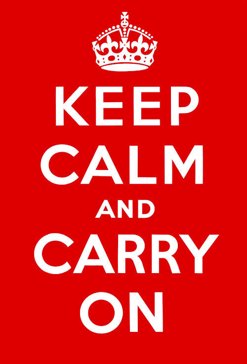 Keep Calm and Carry On Poster original (Red) – Vintagraph Art
