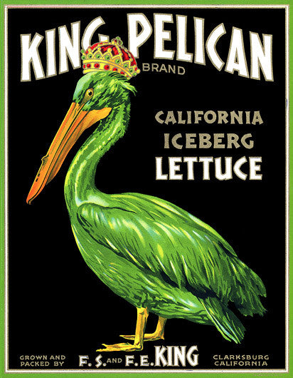 King Pelican Iceberg Lettuce - c. 1920s – Vintagraph Art