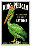 King Pelican Iceberg Lettuce crate label metal sign