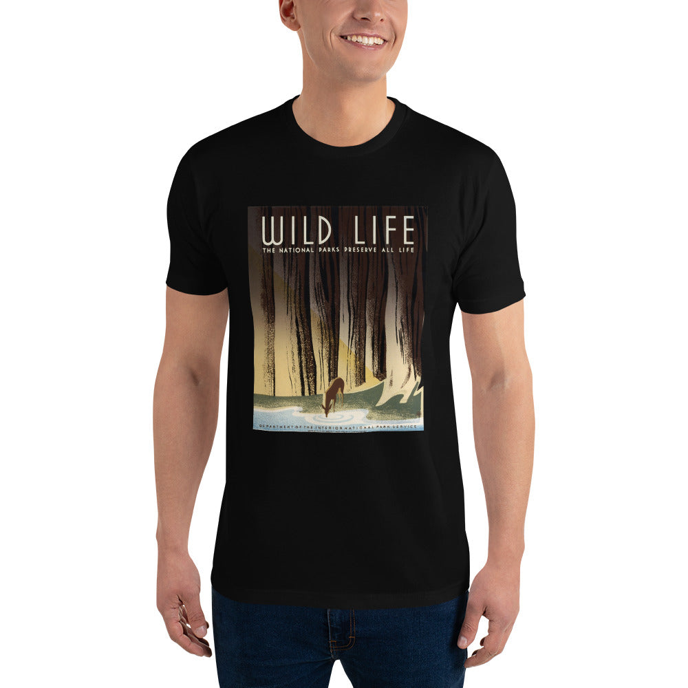 Wild Life: The National Parks Preserve All Life poster men's black t-shirt