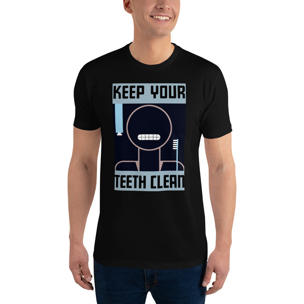 Keep Your Teeth Clean poster men's black t-shirt