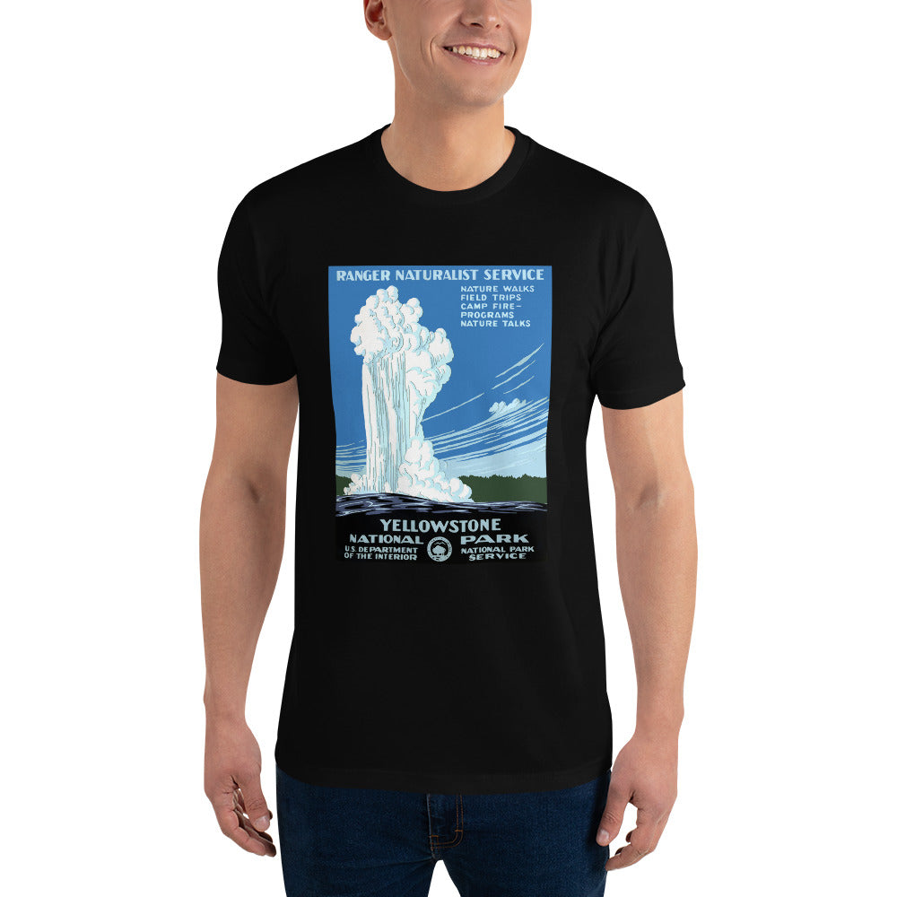 Yellowstone National Park Poster, 1938 men's t-shirt black