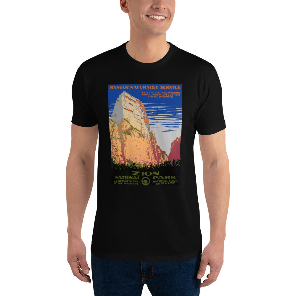 Zion National Park WPA Poster men's t-shirt black