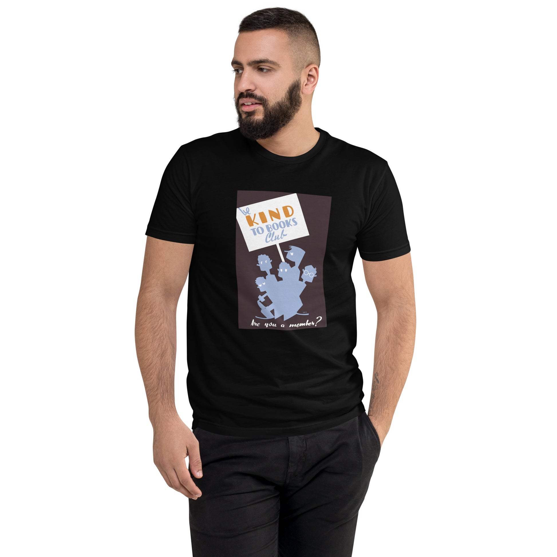 Be Kind to Books Club men's black t-shirt