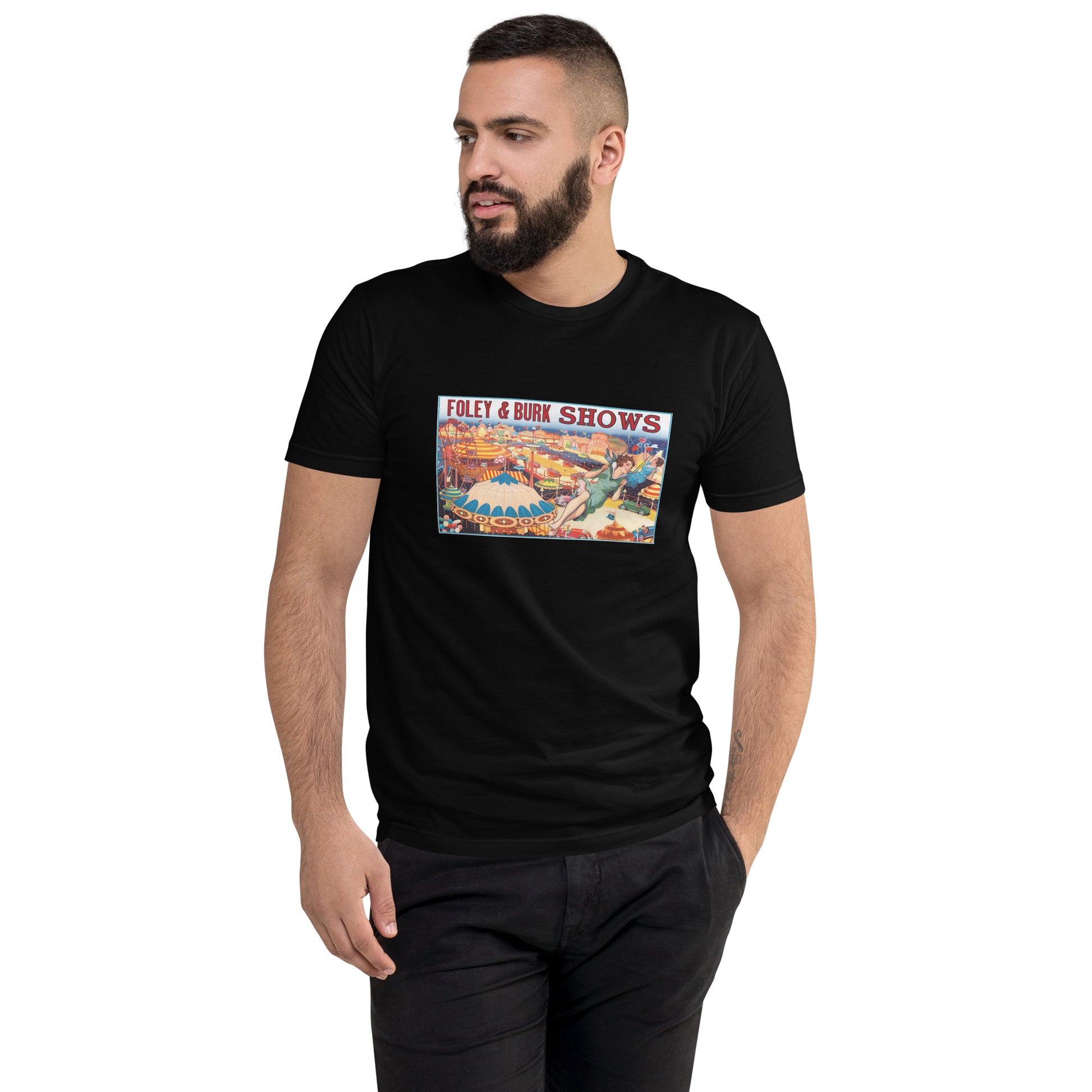 Foley & Burk Shows poster men's black t-shirt