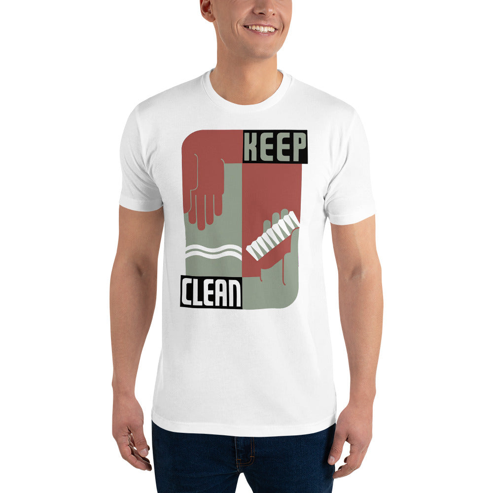 Keep Clean WPA Poster men's white t-shirt