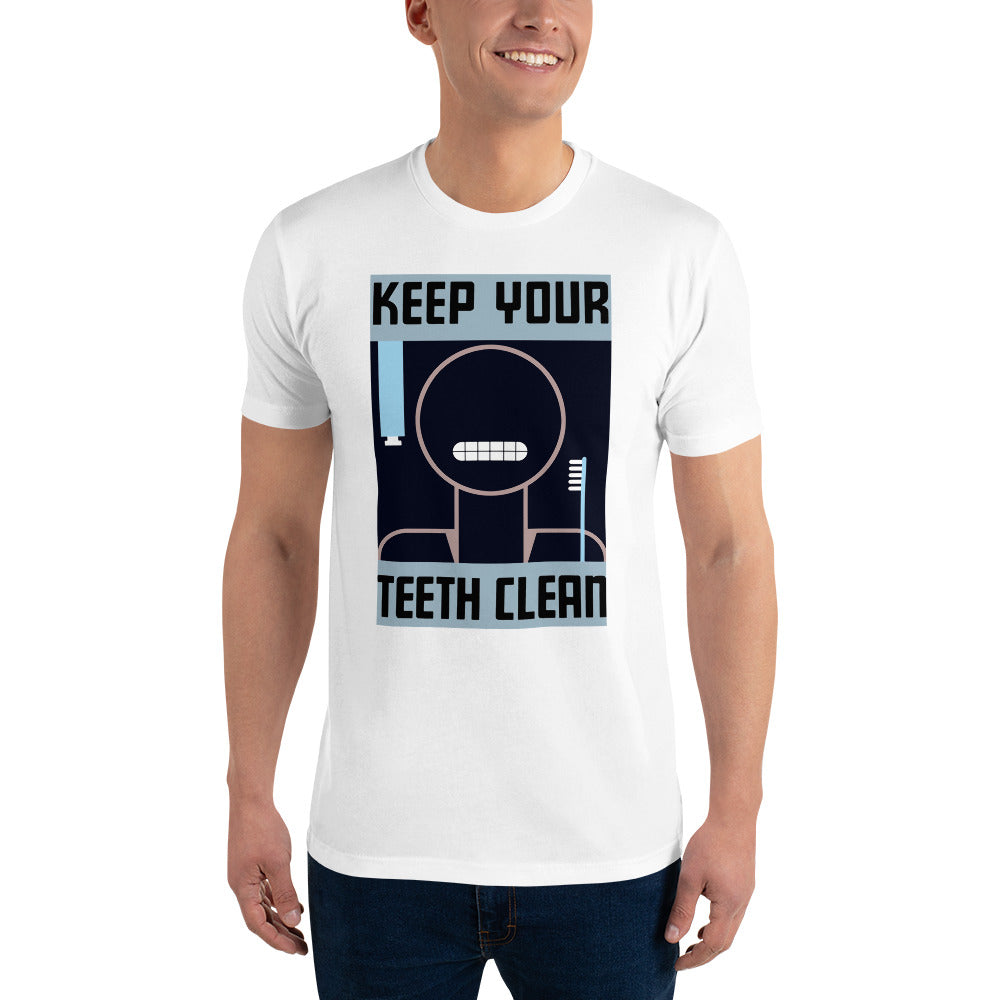 Keep Your Teeth Clean poster men's white t-shirt