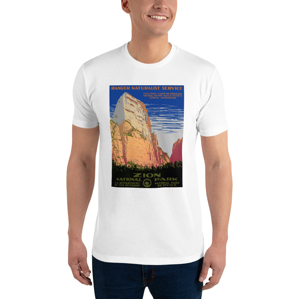 Zion National Park WPA Poster men's t-shirt white