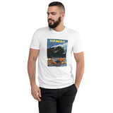 Vintage Hawaii Surfing Poster on white men's t-shirt