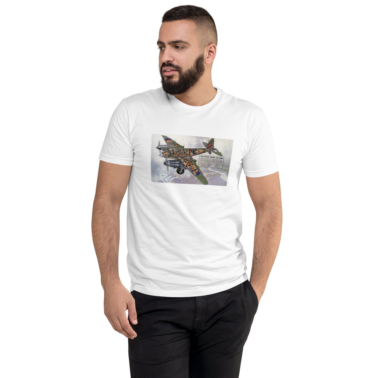 De Havilland "Mosquito" Light Bomber men's white t-shirt