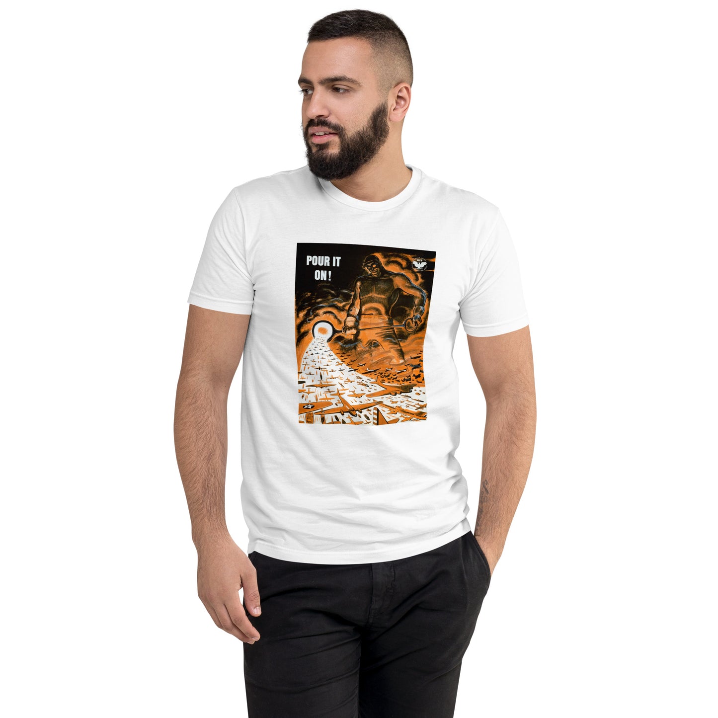 Pour It On! WWII poster men's white t-shirt