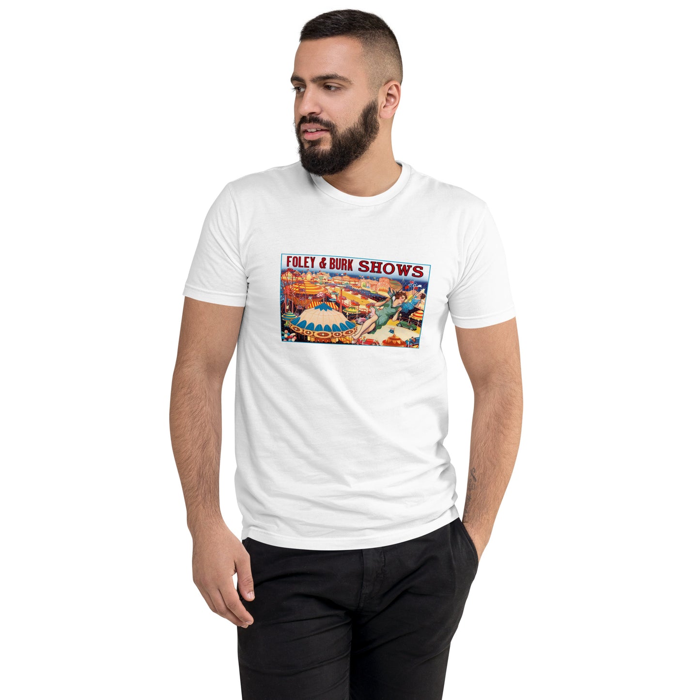 Foley & Burk Shows poster men's white t-shirt