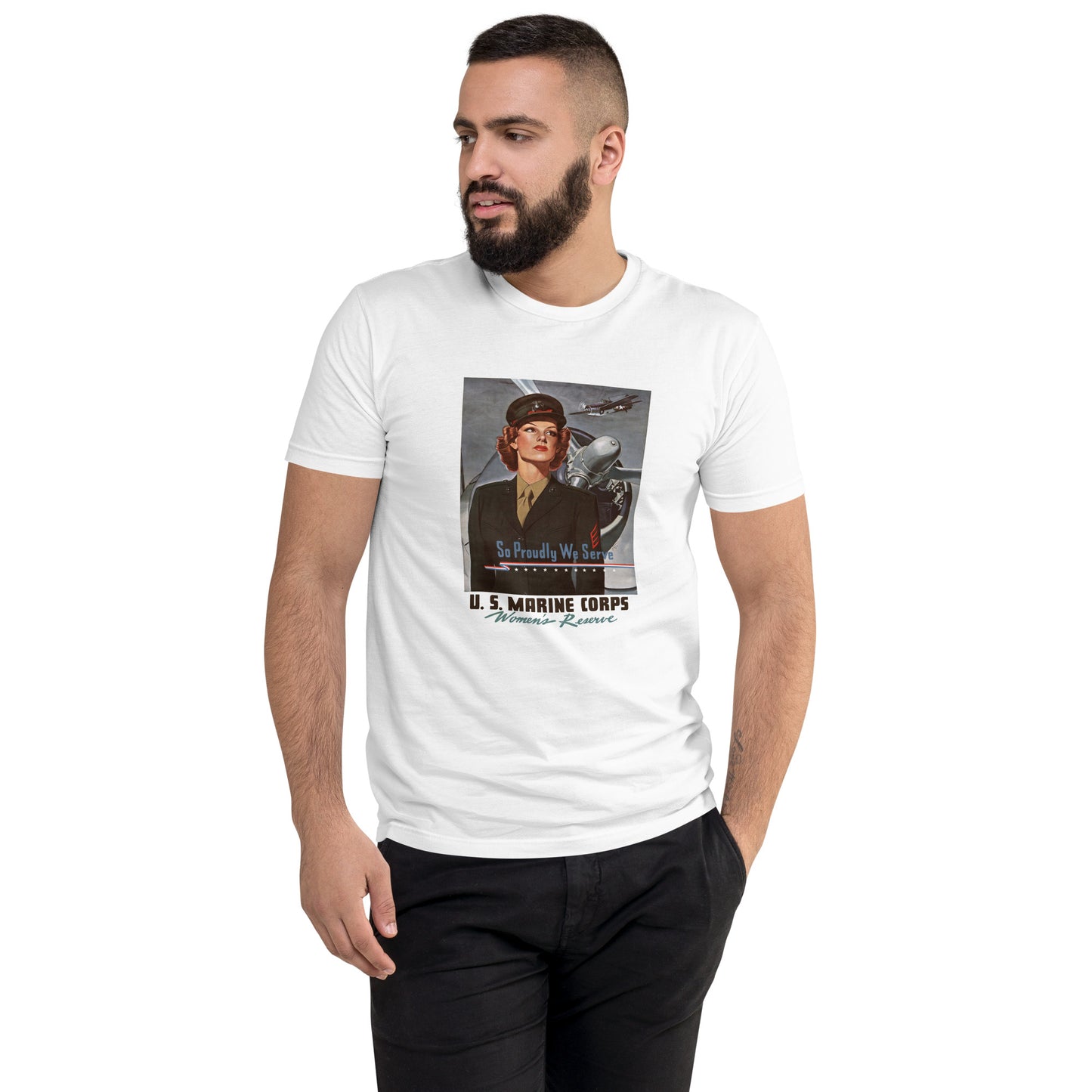 So Proudly We Serve poster men's white t-shirt