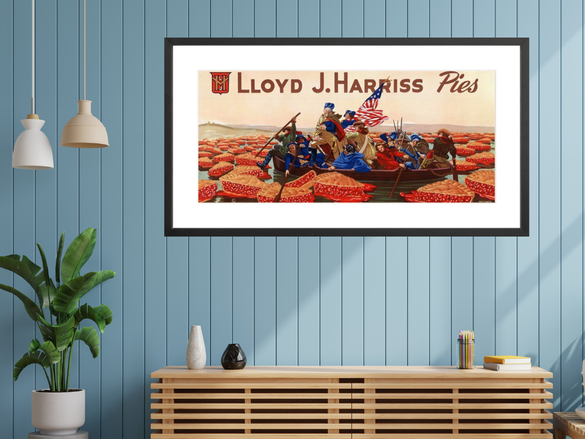 Lloyd J. Harriss Pies poster framed in room