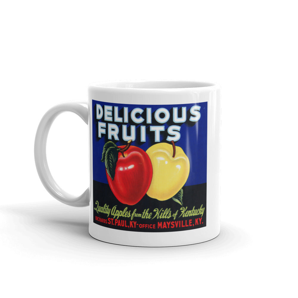 Delicious Fruits Quality Apples Crate Label coffee mug