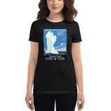 Yellowstone National Park Poster, 1938 women's t-shirt black
