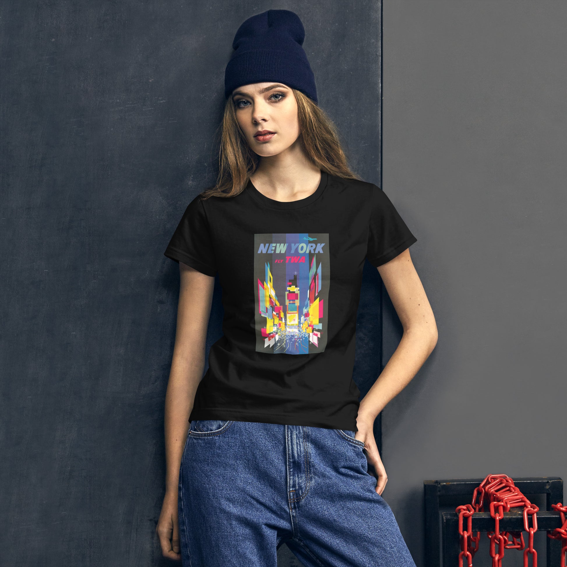 New York Fly TWA Women's T-Shirt Black