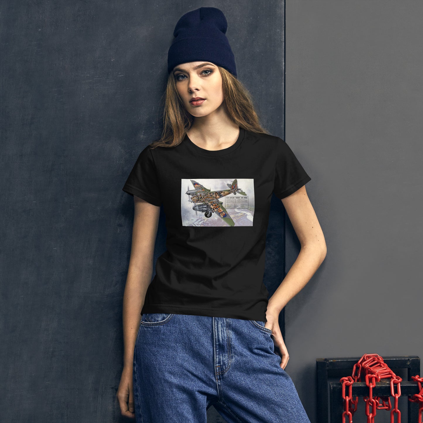 De Havilland "Mosquito" Light Bomber women's black t-shirt